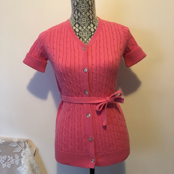 Gymboree Pink Girls Cardigan Sweater with Belt - Picture 1 of 6